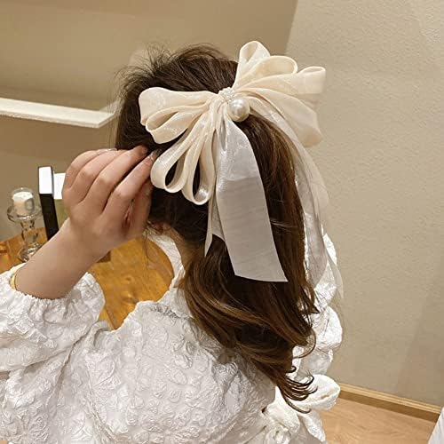 MMLLZEL Íj Nők Organza Haj Klipek Divat Vintage Kereszt Hairclips Hajtűket Lányok Édes Fejfedőt Smink Hajcsat (Szín : Egy, Méret : 20