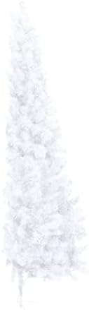 vidaXL Mesterséges Fél karácsonyfa Állvány Fehér 82.6 PVC