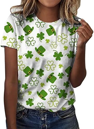 Boldog St. Patrick Pólók Női Divatos Grafikus T-Shirt Rövid Ujjú Slim Fit O-Nyak Elegáns Alkalmi Póló Tunika Felső