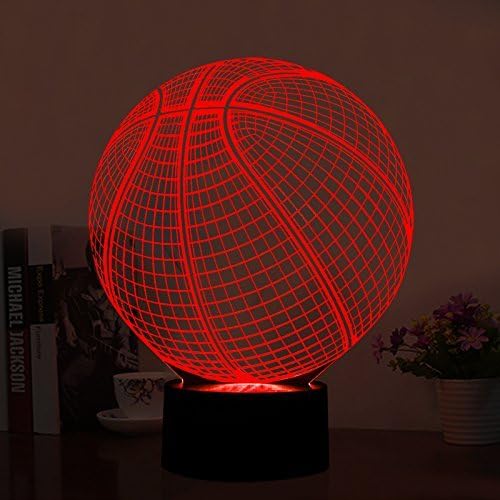 Kosárlabda 3D-s Illúzió, Lámpa, LED-es Éjszakai Fény, Gyerekeknek, Születésnapi Ajándék, 7 Szín Megváltoztatása Érintse meg a Kapcsolót