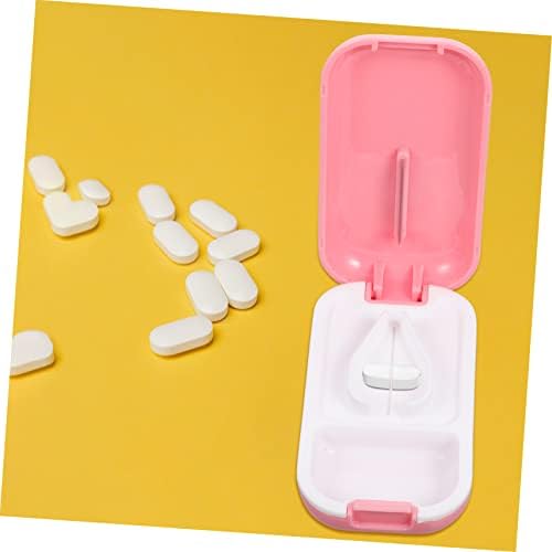 Hemoton 5db Gyógyszer Vágó Gyógyszert, a Dobozban Pill Splitter a Kis Tabletták Mini Tabletta Doboz Zsebében Tabletta Jogosultja Tabletta