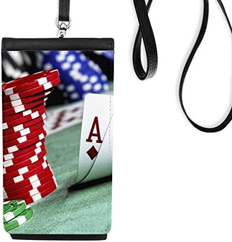Szétszórt Póker Szerencsejáték Fotó Chips Phone Wallet Pénztárca Lóg Mobil Tok Fekete Zseb
