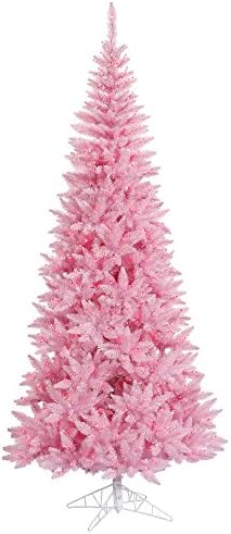Vickerman 4.5' Rózsaszín Fir Slim Mesterséges karácsonyfa, Rózsaszín Dura megvilágított LED - Mű Fenyő karácsonyfa - Szezonális Beltéri lakberendezés