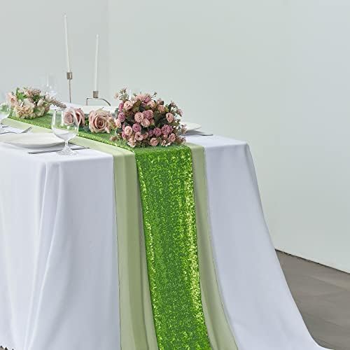 2 Csomag 10Ft Zsálya Zöld Chiffon asztali Futó Puszta 29x120 Hüvelyk Romantikus Esküvői Dekoráció Menyasszonyi & Baba Zuhany