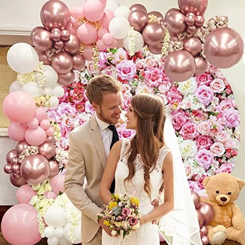 Rózsaszín Virág Kerek Hátteret Fedezze 7.2 ft Rózsa Virágos Esküvői Menyasszonyi Zuhany Lányok Szülinapi Buli Évfordulós Ünnepség Fotózás,